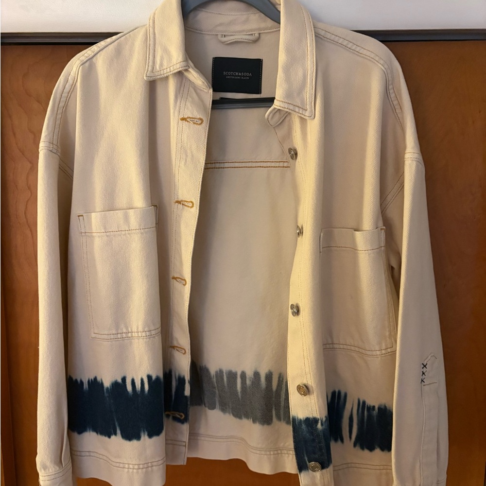 Scotch & Soda Cream and Black Men's Shirt Jacket